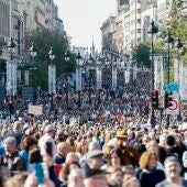 Vista de la multitudinaria manifestación por la Sanidad Pública en Madrid 