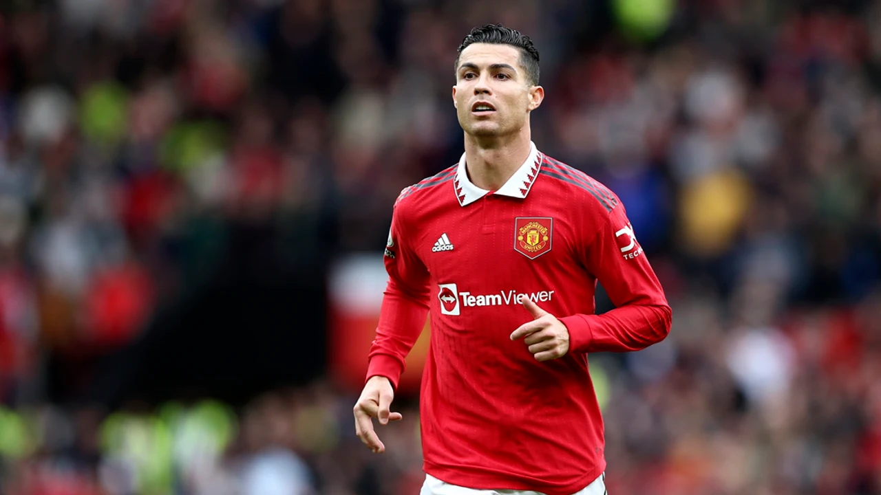 Cristiano Ronaldo en un partido con el Manchester United