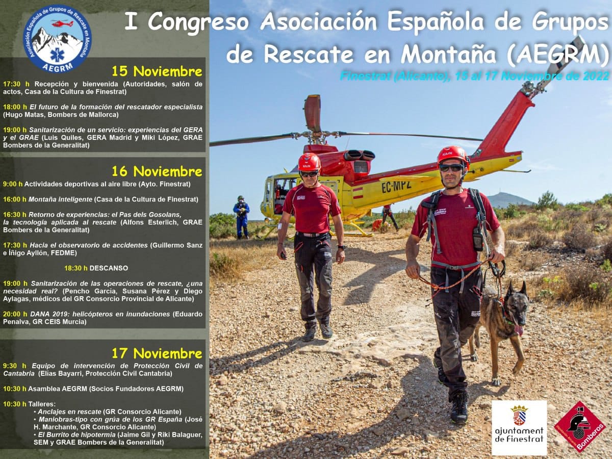 Finestrat es elegido como sede del I Congreso de Grupos de Rescate en Montaña Finestrat es elegido como sede del I Congreso de Grupos de Rescate en Montaña