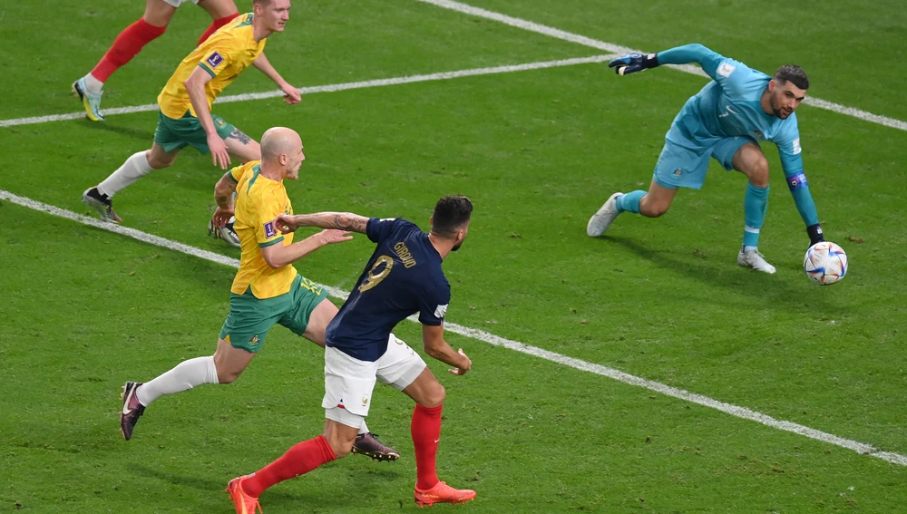 Imagen del gol de Giroud ante Australia