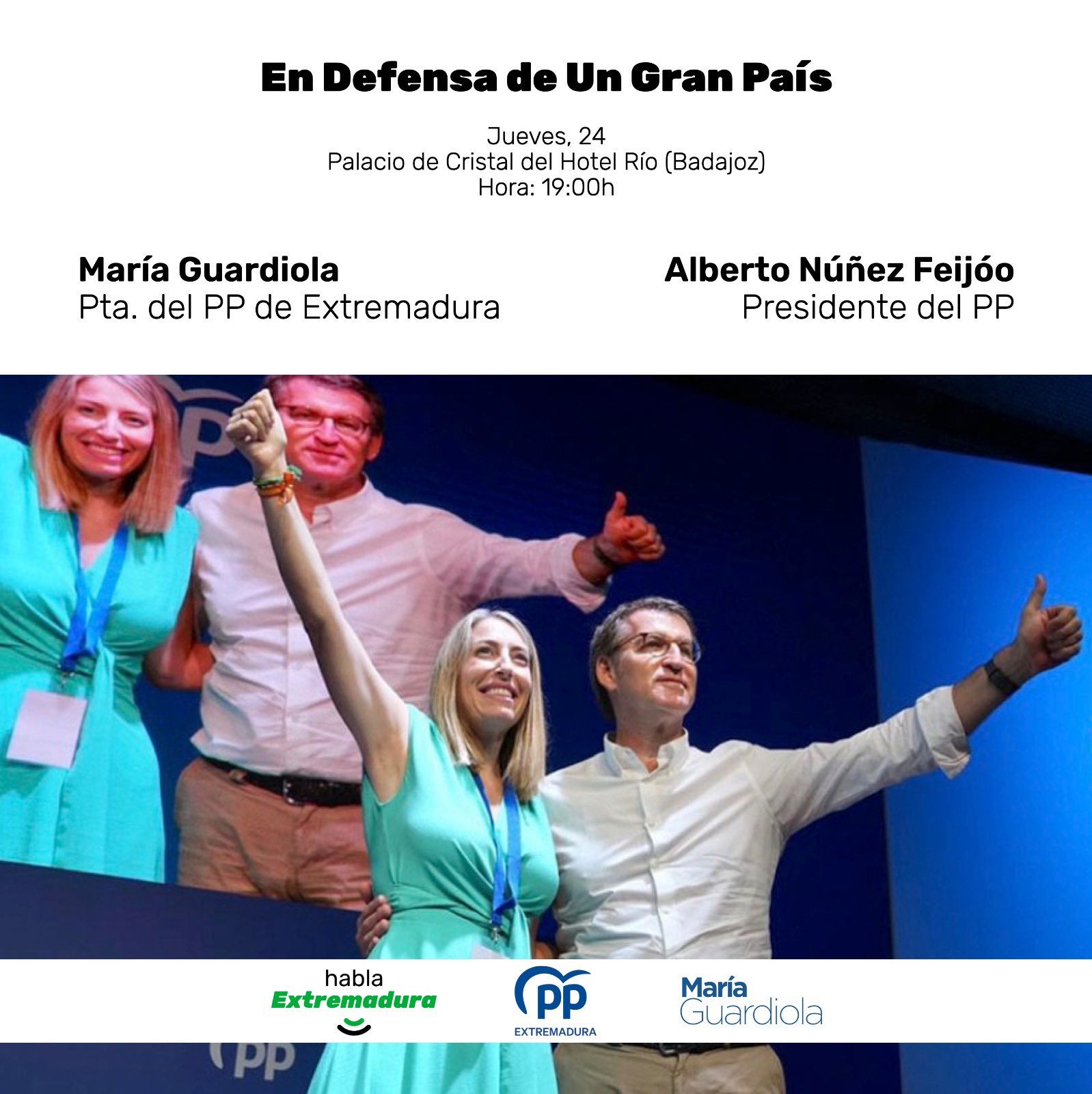 Núñez Feijóo estará este jueves en Badajoz en un acto público Núñez Feijóo estará este jueves en Badajoz en un acto público