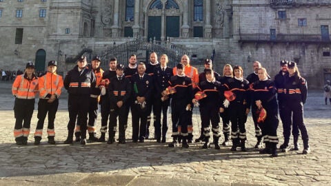 Los voluntarios de Protecci&oacute;n Civil en Santiago de compostela