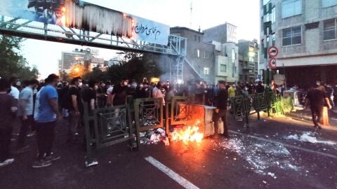 Imagen de las protestas en Teher&aacute;n, en Ir&aacute;n.