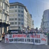 Imagen de la protesta del personal de tiendas de INDITEX en A Coruña. Onda Cero.