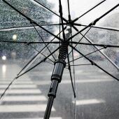 Un paraguas bajo la lluvia
