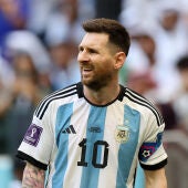 Messi durante un partido en el Mundial de Qatar