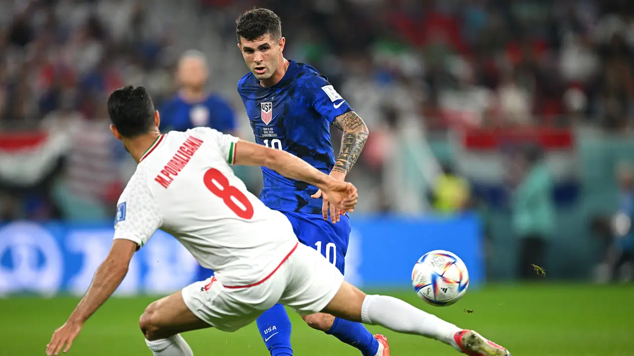 Pulisic durante el Irán - EEUU Pulisic durante el Irán - EEUU