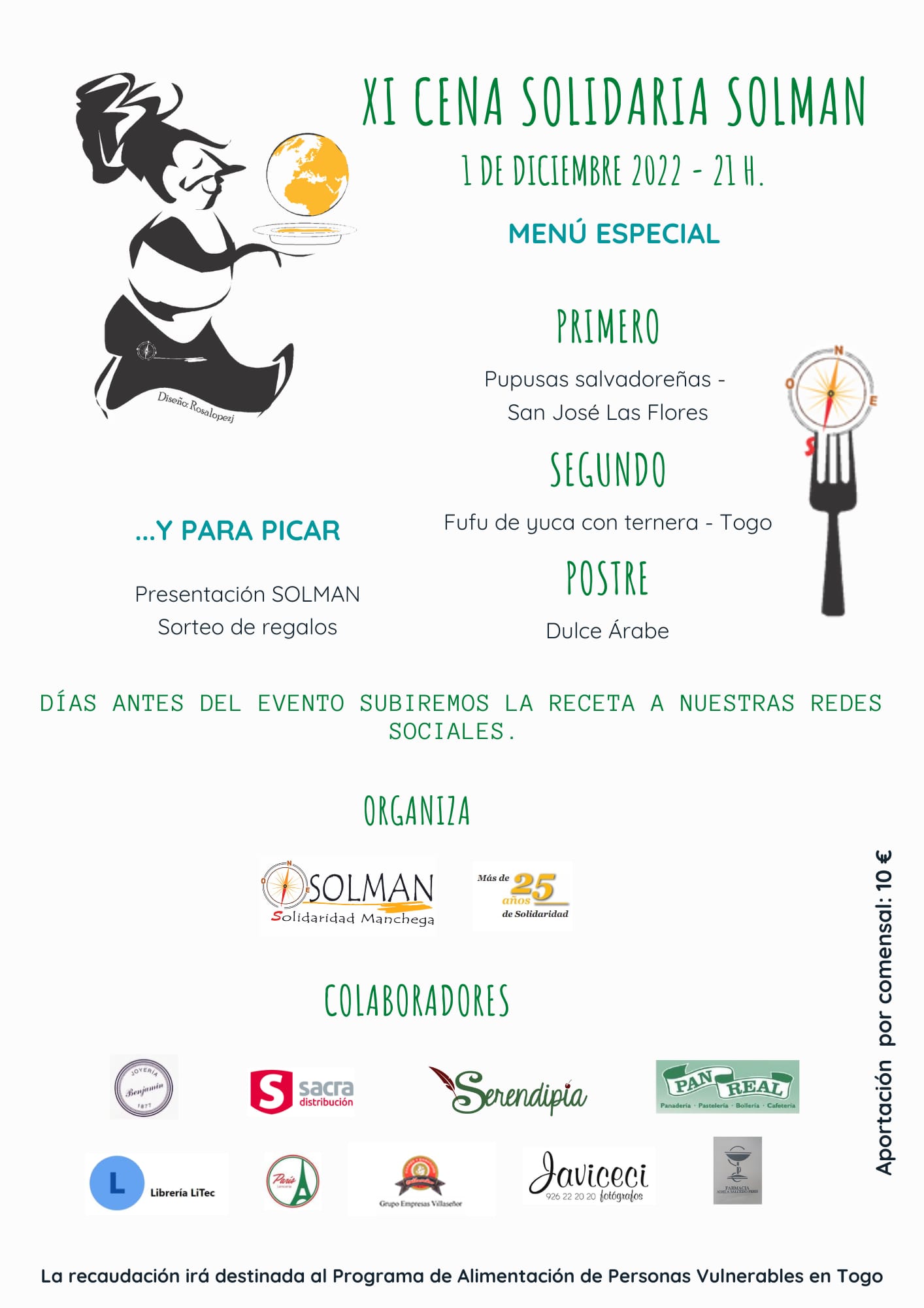 Solman organiza una cena Solidaria On line este jueves 1 de Diciembre Solman organiza una cena Solidaria On line este jueves 1 de Diciembre