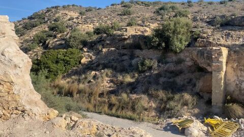 Zona en la que se encontraba el acueducto del barranco del Grifo de Elche.