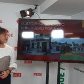 Pilar Zamora durante la rueda de prensa