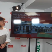 Pilar Zamora durante la rueda de prensa Pilar Zamora durante la rueda de prensa