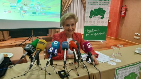 Carmen Quintanilla durante la rueda de prensa que ha ofrecido en Ciudad Real