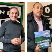 Urbano Revilla, concejal de Promoción Económica y José Javier Ruiz Monge , escritor