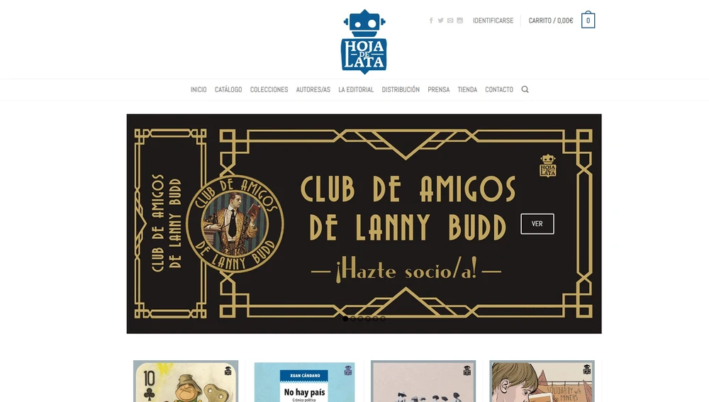 Web de la editorial Hoja de Lata Web de la editorial Hoja de Lata