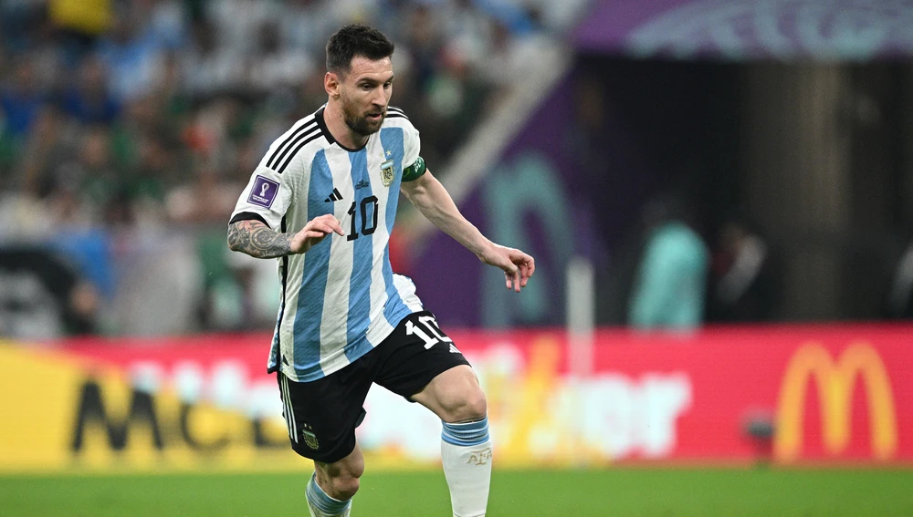 Leo Messi durante un partido en el Mundial de Qatar