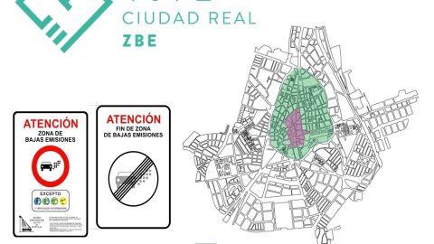 Señales que se instalarán en la Zona de Bajas Emisiones de Ciudad Real