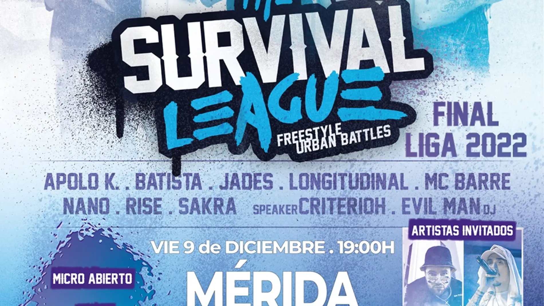 The Survival League celebra su gran final en Mérida y ofrecerá también un “micro abierto” para los talentos locales