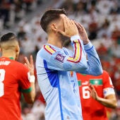 El jugador de la Selección Española, Álvaro Morata, durante el partido frente a Marruecos