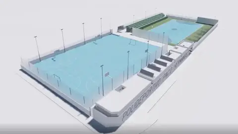 Simulación del nuevo polideportivo Paco Hernández de Santa Pola. Simulación del nuevo polideportivo Paco Hernández de Santa Pola.