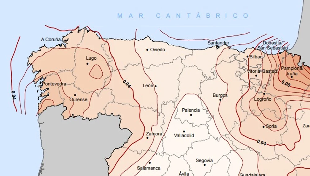 El Occidente asturiano eleva la peligrosidad sísmica. El Occidente asturiano eleva la peligrosidad sísmica.
