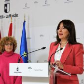 Blanca Fernández y Gema Muñoz durante la rueda de prensa en Ciudad Real