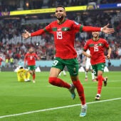 En-Nesyri celebra su gol a Portugal