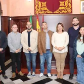 Los portavoces del Pleno de Puerto Real con el presidente de Radiotaxi Los portavoces del Pleno de Puerto Real con el presidente de Radiotaxi