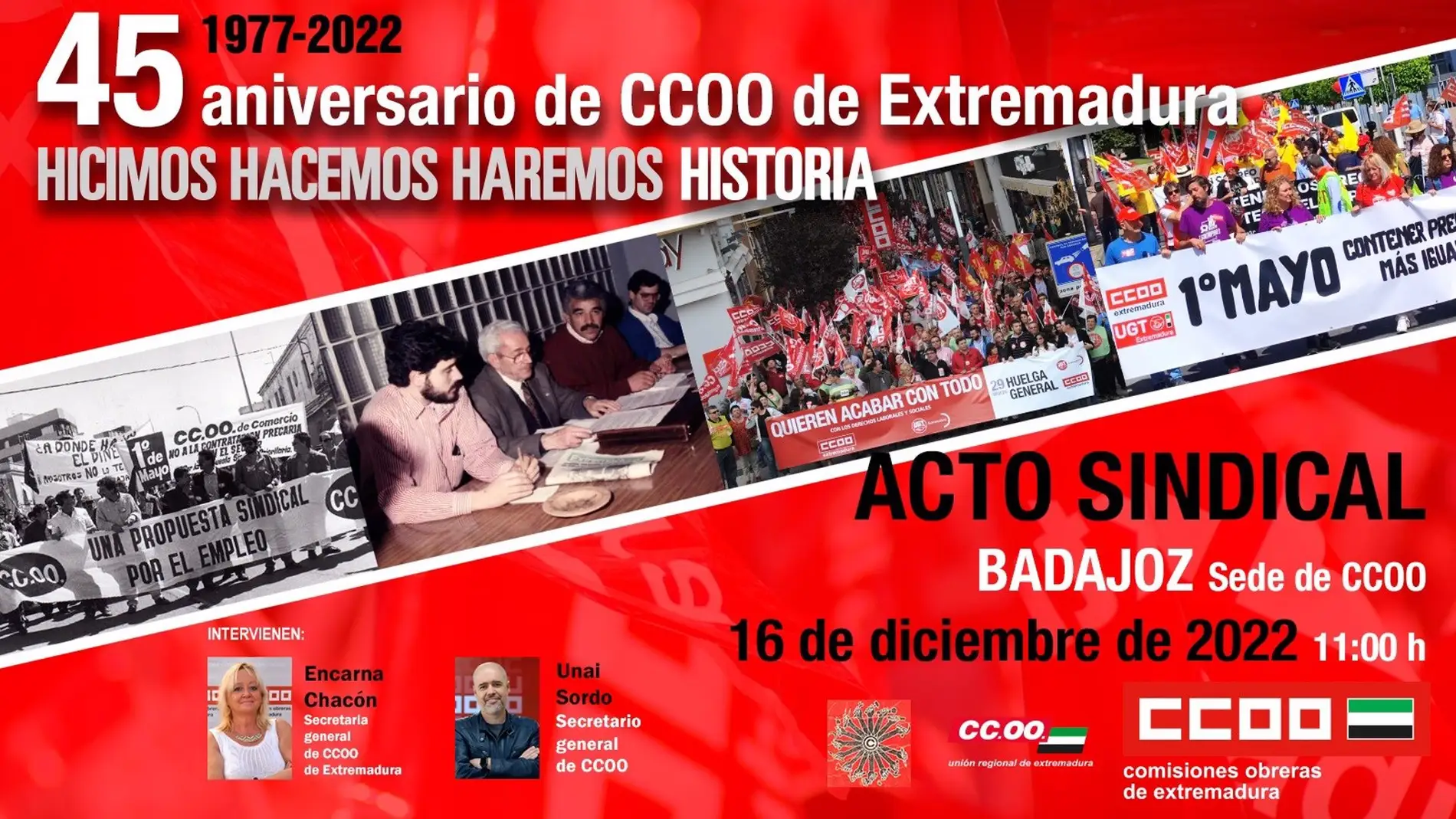 45 aniversario de CCOO en Extremadura