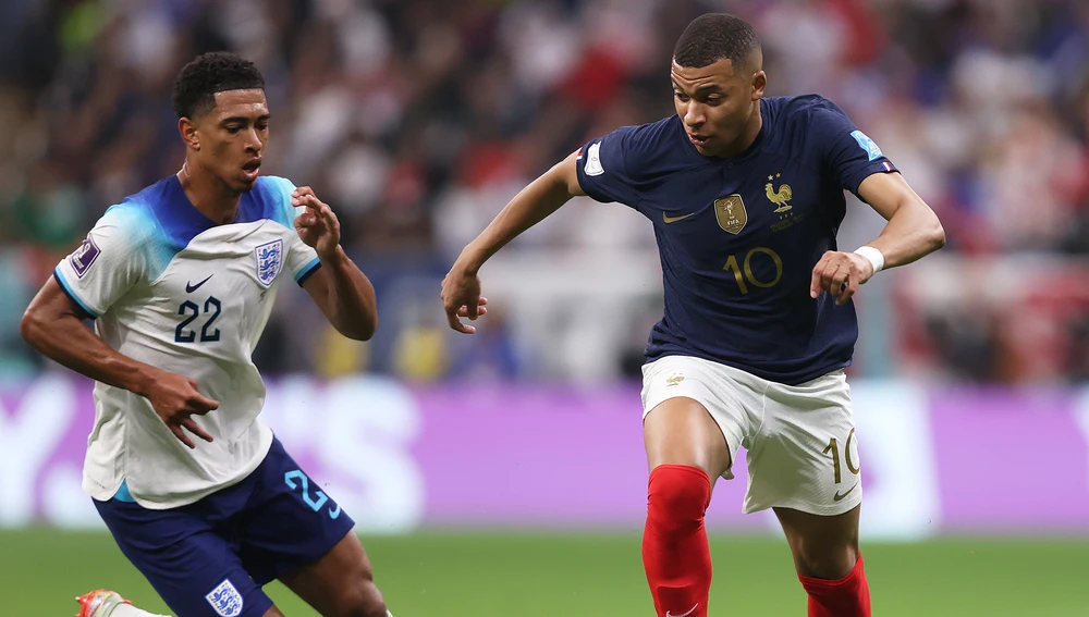 Mbappé y Bellingham durante el Mundial de Qatar