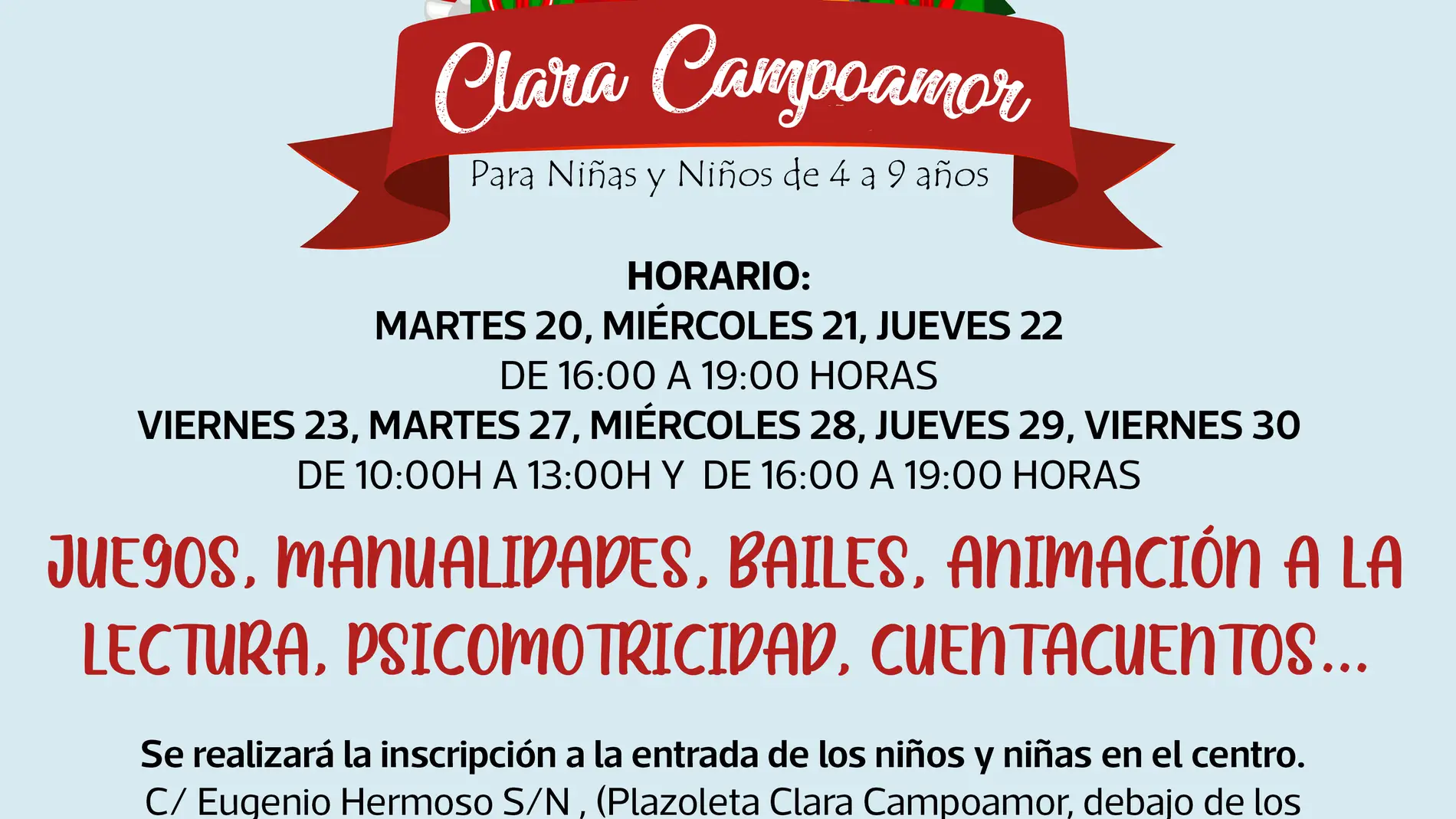 El Centro Clara Campoamor acogerá, durante los días de vacaciones, una ludoteca gratuita