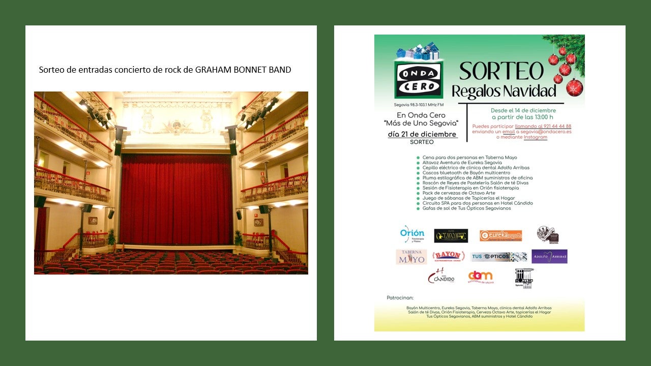 Sorteo de regalos de navidad y entradas para el concierto de rock de GRAHAM BONNET BAND Sorteo de regalos de navidad y entradas para el concierto de rock de GRAHAM BONNET BAND