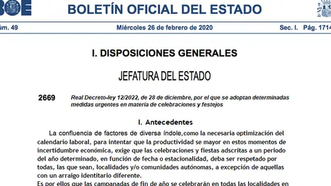 Decreto de incentada al Carnaval de Alcázar de San Juan Decreto de incentada al Carnaval de Alcázar de San Juan