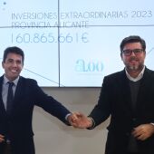 Carlos Mazón (Pp) y Javier Gutiérrez (Cs) en la presentación de los fondos extraordinarios 
