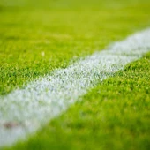 Imagen de archivo de un campo de fútbol Imagen de archivo de un campo de fútbol