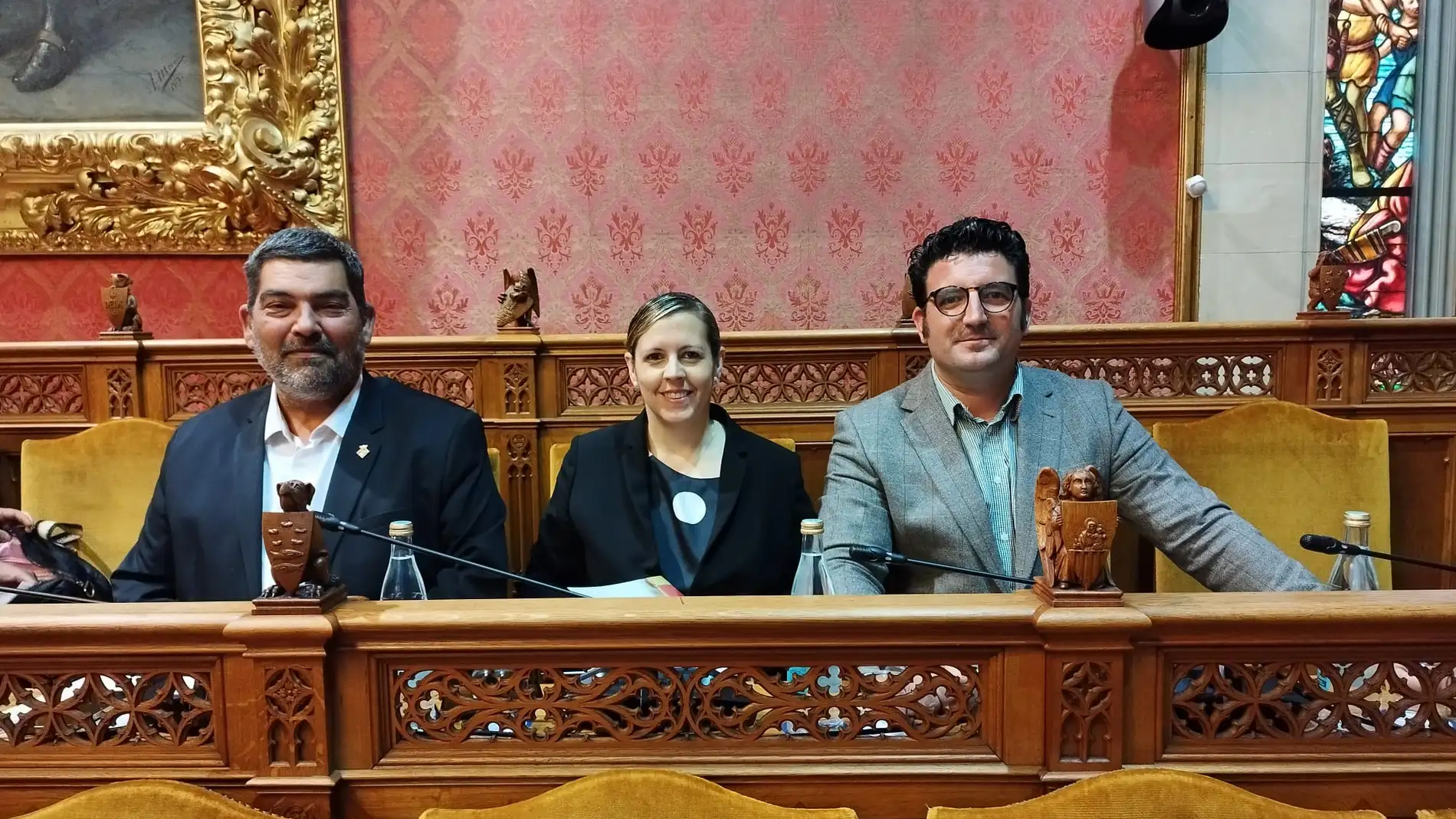 Pedro Bestard, Cristina Macías y Toni Gili, representantes de Vox en el Consell de Mallorca