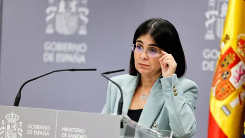 La ministra de Sanidad, Carolina Darias, durante su comparecencia La ministra de Sanidad, Carolina Darias, durante su comparecencia