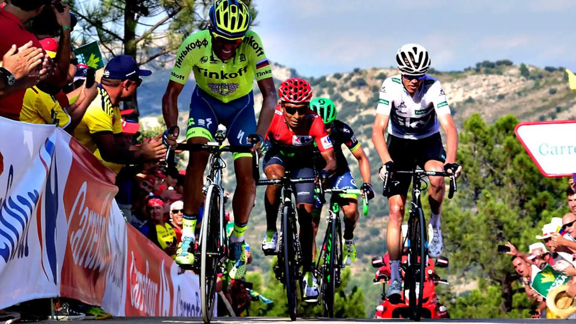 Imagen del ascenso al Mas de la Costa en La Vuelta 2016