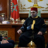 Último encuentro entre Pedro Sánchez y el rey de Marruecos, Mohamed VI, en Rabat.