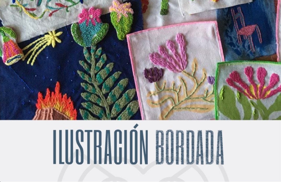 Maritza Berttolini y su guía de puntadas para bordar un Lugrís en el Museo Maritza Berttolini y su guía de puntadas para bordar un Lugrís en el Museo