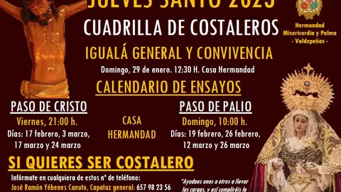 Cartel de los ensayos de Misericordia y Palma Cartel de los ensayos de Misericordia y Palma
