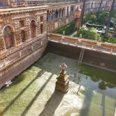 El estanque de Mercurio del Real Alcázar recupera su sistema hidráulico original