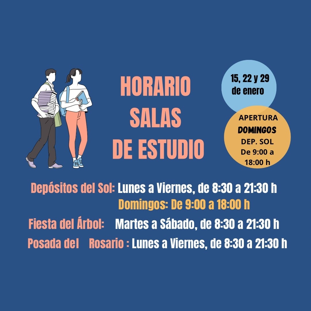 La Sala de Estudio de los Depósitos del Sol abrirá los tres domingos de enero La Sala de Estudio de los Depósitos del Sol abrirá los tres domingos de enero