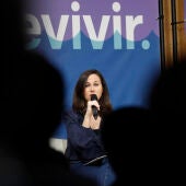 Ione Belarra en el acto de Unidas Podemos por el año electoral