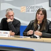 Repollés hoy en rueda de prensa con José María Abad, director general de Asistencia Sanitaria