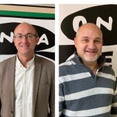 Jorge Martínez, alcalde de Torquemada y Alfredo Martín "Chis", escultor