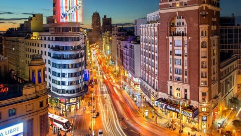 Una bonita imagen de la Gran Vía de Madrid 