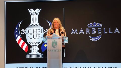 La alcaldesa, &Aacute;ngeles Mu&ntilde;oz, durante el acto de inauguraci&oacute;n del stand de Marbella en Fitur