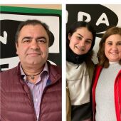 Adolfo Palacios, alcalde de Saldaña; y Mar Arranz y Andreína Freitez de Cruz Roja