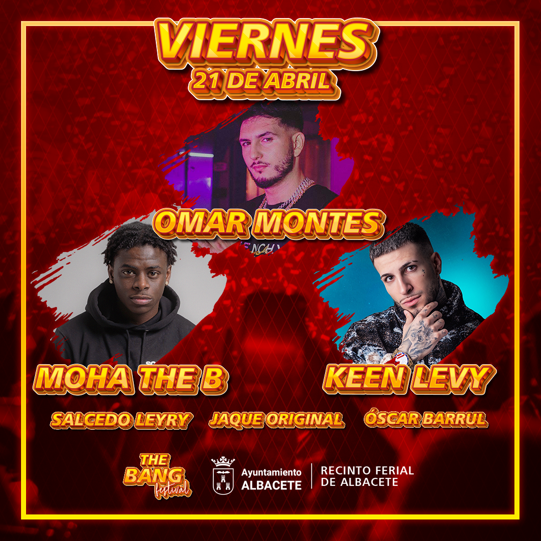 Omar Montes, Daviles de Novelda, Ptazeta o el mítico Henry Méndez estarán en The Bang Festival de Albacete Omar Montes, Daviles de Novelda, Ptazeta o el mítico Henry Méndez estarán en The Bang Festival de Albacete