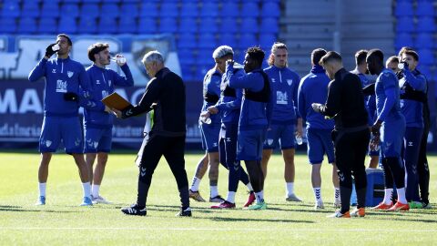 Pellicer en el entrenamiento del M&aacute;laga CF